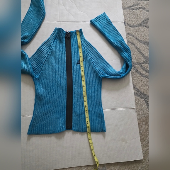 Jaded London BlueSteel Metallic Silver Zip Up Cardigan S. - Picture 11 of 12